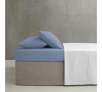 Catherine Lansfield Easy Iron - Lenzuolo con angoli, in percalle pettinato, per letto matrimoniale, colore: Blu