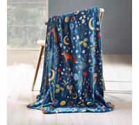 Catherine Lansfield Enchanted Twilight Animals - Coperta in pile, 130 x 170 cm, colore: blu navy