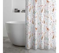 Catherine Lansfield Enchanted Twilight Animals - Tenda da doccia, 180 x 180 cm, colore: Bianco