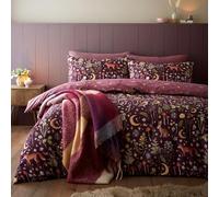 Catherine Lansfield Enchanted Twilight - Set copripiumino reversibile per letto king size, con federe, colore: prugna