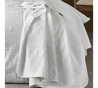 Catherine Lansfield Folkstone Geo - Copriletto 220 x 230 cm, colore: Bianco