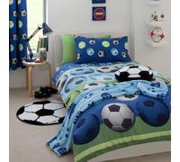 Catherine Lansfield Football Blu Set Copripiumino Doppio Bedding Bambini