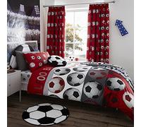 Catherine Lansfield Football Red - Parure copripiumino 240 x 220 + 65 x 65 (2)