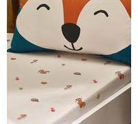 Catherine Lansfield Fox and Woodland Friends - Lenzuolo con angoli, per letto singolo, colore: panna