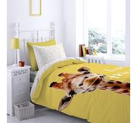 Catherine Lansfield Giraffe - Parure copripiumino 140 x 220 + 65 x 65 cm