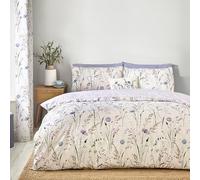 Catherine Lansfield Grasmere - Set copripiumino matrimoniale reversibile con federe, motivo floreale, colore: lilla