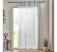 Catherine Lansfield Harbour Stripe Tenda a pannello in voile, 140 x 137 cm, colore: Bianco