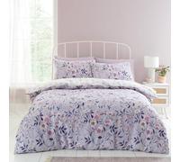 Catherine Lansfield Isadora - Set copripiumino singolo reversibile con federe, motivo floreale, colore: lilla