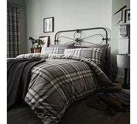 Catherine Lansfield Kelso Hometextiles, Biancheria da Letto, Set Copripiumino, Cotone, Grigio, 135x200+80x80