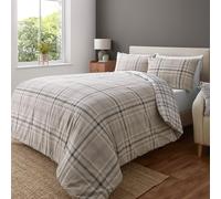 Catherine Lansfield Kelso - Set copripiumino reversibile con federa, per letto king size, motivo a quadri, colore: