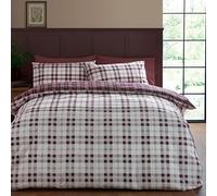 Catherine Lansfield Kelso - Set copripiumino reversibile con federe, per letto king size, motivo a quadri, colore: pr