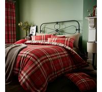 Catherine Lansfield Kelso Tartan Set Copripiumino Doppio - Rosso Nuovo