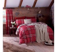 Catherine Lansfield Kelso Tartan Set Copripiumino Doppio - Rosso Nuovo