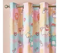 Catherine Lansfield Kids Forever Together - Tende completamente reversibili con occhielli, 168 x 183 cm, 2 pannelli, colori pastello
