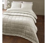 Catherine Lansfield Kingsley - Copriletto trapuntato in velluto opaco, 220 x 220 cm, colore: Crema
