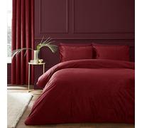 Catherine Lansfield Kingsley - Set copripiumino matrimoniale in morbido velluto opaco con federe, colore: lampone