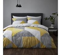 Catherine Lansfield Larsson GEO Ochre - Set copripiumino 200 x 220 + 65 x 65 (2)
