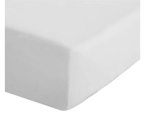 Catherine Lansfield - Lenzuolo con angoli elasticizzati, per letto SuperKing, in percalle non adatto al ferro da stiro, Bianco (White)