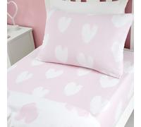 Catherine Lansfield Lenzuolo con angoli in cotone spazzolato con cuori per letto matrimoniale, colore: