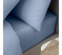 Catherine Lansfield Lenzuolo con angoli king size in cotone spazzolato blu