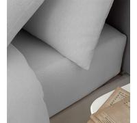 Catherine Lansfield Lenzuolo con angoli king size in cotone spazzolato grigio