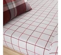 Catherine Lansfield Lenzuolo con angoli per letto king size spazzolato con angoli, profondità 30 m, colore rosso
