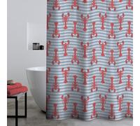 Catherine Lansfield Lobster - Tenda da doccia, 180 x 180 cm, colore: Rosso
