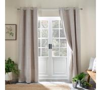 Catherine Lansfield Logan Stripe - Tende foderate con occhielli, 117 x 183 cm, 2 pannelli, colore: