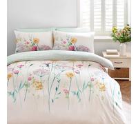 Catherine Lansfield Meadowsweet - Set copripiumino reversibile per letto super king size con federe, motivo floreale