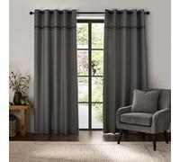 Catherine Lansfield Melville - Tende foderate con occhielli, 168 x 137 cm, due pannelli, colore: Grigio