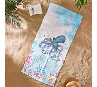 Catherine Lansfield Octopus Telo mare in cotone, 76 x 160 cm, colore: Blu