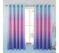 Catherine Lansfield Ombre Rainbow Clouds - Tende con occhielli, 168 x 183 cm, due pannelli, colori pastello