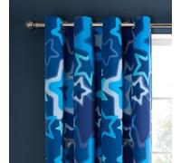 Catherine Lansfield Ombre Stars - Tende con occhielli, 168 x 183 cm, double-face, 2 pannelli, colore: Blu