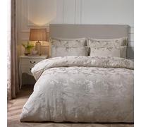 Catherine Lansfield Opulent - Set copripiumino singolo in jacquard con federa, colore: oro champagne