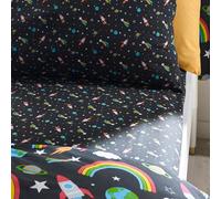 Catherine Lansfield Rainbow Rockets - Lenzuolo con angoli, per letto matrimoniale, colore: