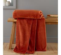 Catherine Lansfield Raschel Velvet Touch - Coperta 130 x 170 cm, colore: Arancione bruciato