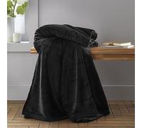 Catherine Lansfield Raschel Velvet Touch, Coperta Extra Large, 200 x 240 cm, Colore: Nero