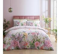 Catherine Lansfield RHS x Enchanted Butterfly Garden So Soft Set copripiumino super king con federe rosa