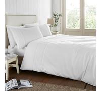 Catherine Lansfield Set copripiumino con federe per letto super king size, in pizzo sangallo, bianco