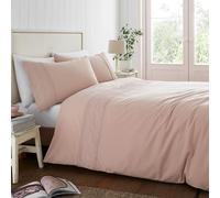 Catherine Lansfield Set copripiumino con federe, per letto super king size, in pizzo sangallo, rosa cipria