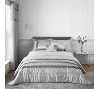 Catherine Lansfield Set Copripiumino Matrimoniale con Paillettes, con federe, Grigio Argento