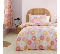 Catherine Lansfield Set copripiumino matrimoniale reversibile con margherite retrò rosa