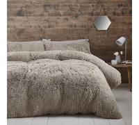 Catherine Lansfield - Set copripiumino per letto matrimoniale, 3 pezzi, colore: naturale