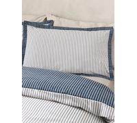 Catherine Lansfield Set copripiumino reversibile a righe Oxford di Catherine Lansfield blu