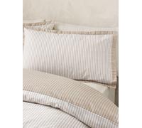 Catherine Lansfield Set copripiumino reversibile a righe Oxford di Catherine Lansfield Naturale