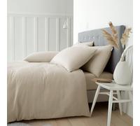 Catherine Lansfield Set copripiumino singolo con federa, in cotone spazzolato, color crema