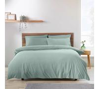 Catherine Lansfield So Soft, set copripiumino con federe, per letto super king, non si stira, colore: verde