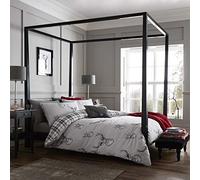Catherine Lansfield Stags Grey - Biancheria da letto, 220 x 240 + 2 (80 x 80)