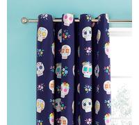 Catherine Lansfield Sugar Skull Fiesta - Tende reversibili con occhielli, 168 x 183 cm, due pannelli, colore: Viola