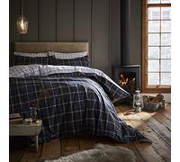 Catherine Lansfield Tartan Check Navy Set copripiumino 260 x 240 + 50 x 70 x 2